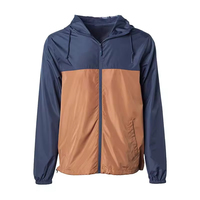 Veste à capuche vintage personnalisée en polyester, légère, imperméable et réversible, avec fermeture éclair intégrale et poche avant, pour homme