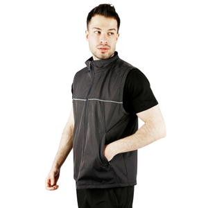 Custom Unisex Work <b>Vest</b> Zipper Water Windproof High Warm <b>Fleece</b> Fiber Lining 3 Pocket Casual Sleeveless 220g Silk Screen Printed - Product Image 3