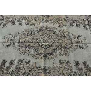 Tapis vintage, tapis turc 5,6x9,2 pieds, tapis en laine marron à motifs floraux - Product Image 4