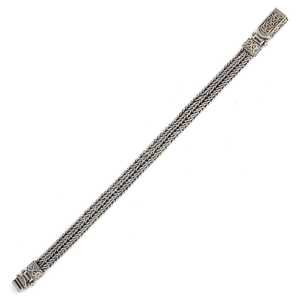 Handmade <b>Silver</b> Knitted <b>Bracelet</b> with Pearl Main Stone Elegant <b>Bangles</b> - Product Image 2