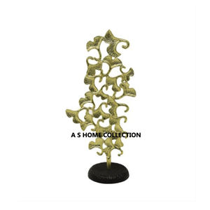 Aluminium Métal Fleur Feuille Design Plaqué Or Sculpture Décoration Maison Antique Design Créatif Fait Main - Product Image 1