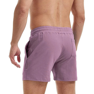 Shorts de sport pour hommes personnalisés de haute qualité, grande taille, couleur unie, 100% coton, respirant, séchage rapide, taille élastique, streetwear personnalisé - Product Image 2
