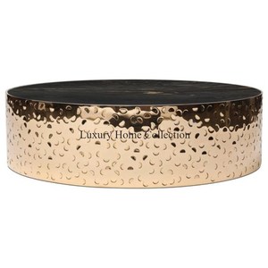 Most Unique Designer Latest Pattern Hot Selling Metal <b>Gold</b> Plated Base With Black and White Marble <b>Round</b> Top Coffee <b>Tables</b> - Product Image 6