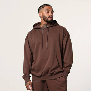 Venta caliente logotipo personalizado seta de gran tamaño 2 piezas pulóver Sudadera con capucha y Jogger Heavyweigth algodón hombres Sweatsuite hombres chándal conjunto - Product Image 4