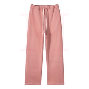 Venta al por mayor 2024 invierno moda personalizado recto alto Joggers hombres mujeres 100% algodón Casual pantalones de chándal liso teñido precio razonable - Product Image 1