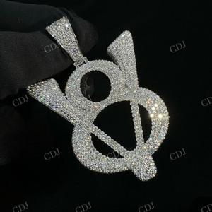 Hip Hop Iced Out nouveauté bijoux personnalisé 8V numéro pendentif 925 argent Sterling Moissanite Passes diamant testeur pendentif - Product Image 2