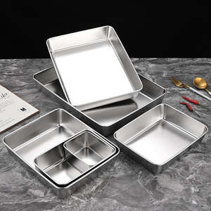 Ensemble de plateaux en métal pour servir les aliments, pour la maison, l'hôtel, le restaurant, la cuisine, la restauration, le stockage, durable, robuste, usage commercial, professionnel - Product Image 4