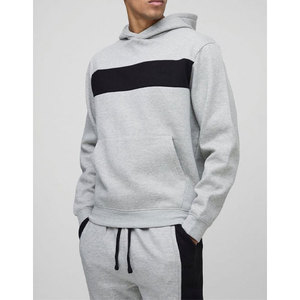 Chándal de lana de algodón de dos piezas para hombre, conjunto de chándal informal de calidad superior de talla grande, conjuntos de chándal de invierno de color sólido - Product Image 3