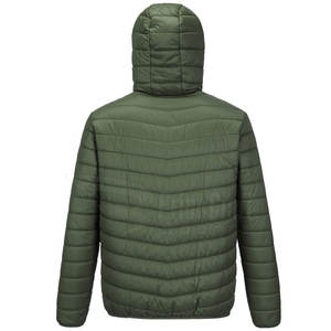 Usine fabrication hommes doudoune nouveauté à manches longues à capuche tricoté tissu fermeture éclair Logo personnalisé hiver taille XL - Product Image 2