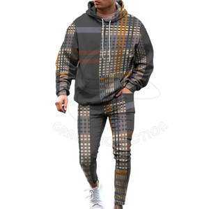 Chándal de moda con cremallera, conjuntos de dos piezas, chándal de algodón/poliéster para hombre con etiqueta privada - Product Image 1