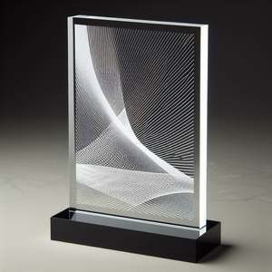 Regalos de cristal, vidrio translúcido transparente, logotipo de Golobe, premio de trofeo acrílico personalizado - Product Image 3