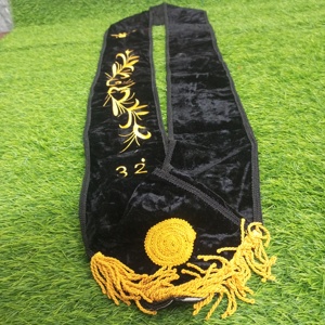 Ceinture de 32e degré Écossais Rite Noir Sash Maçonnique Regalia Sash - Product Image 1