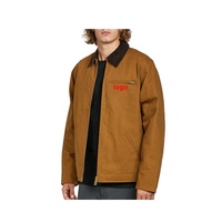 Vestes de travail pour hommes 100% coton, doublées en denim, à boutons recouverts, style décontracté, avec lettres sur le devant, design personnalisé, vente en gros OEM, collection Printemps