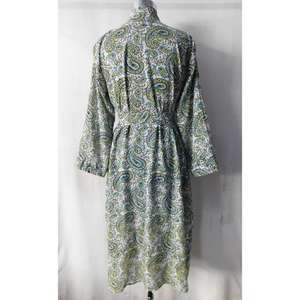 ชุดคลุมกิโมโนผ้าฝ้ายพิมพ์ลายดอกไม้ คอวี ยาวเต็มตัว สำหรับผู้หญิง ระบายอากาศได้ดี แห้งเร็ว นุ่ม สบาย เหมาะสำหรับฤดูหนาว - Product Image 3