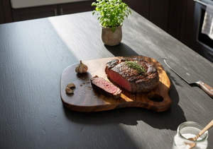 Planche à découper en bois épaisse |   Planche à découper en bois massif de haute qualité pour hacher, trancher et servir - Product Image 6