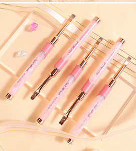Pincel de <span class=keywords><strong>uñas</strong></span> con logotipo personalizado Rosa ovalado Kolinsky calidad de peluquería para brillo líquido y pinceles de dibujo acrílico a mano - Product Image 5