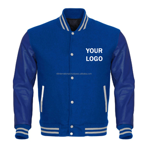 Chaqueta Varsity de Lana para Hombre con Mangas de Cuero, Chaqueta Deportiva Universitaria de Béisbol al por Mayor - Product Image 1