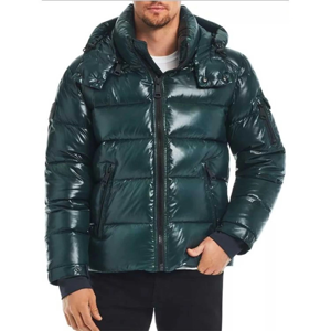 2025 Streetwear moda hombres invierno cálido brillante burbuja Puffer chaquetas de talla grande 100% Nylon desgaste al aire libre abajo Puffer chaqueta - Product Image 1