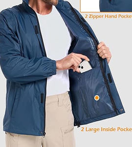 Chaqueta de lluvia de nuevo diseño de alta calidad 2025, chaqueta cortavientos para hombre, chaquetas de primavera impermeables para hombre subidas por Dress Sports - Product Image 6