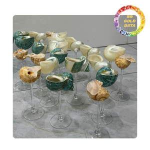 Verre à vin coquillage fait main avec coquille Saint-Jacques et coquille turbo | Prêt pour la table et le cadeau - Product Image 5