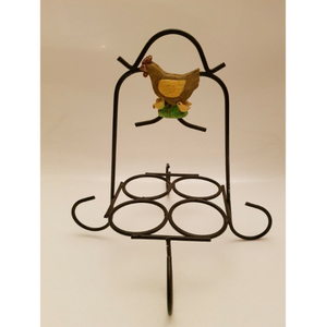 Support à œufs en fer forgé vintage, design filaire, durable, finition noire, personnalisé pour la décoration de la cuisine et de la table à manger - Product Image 2