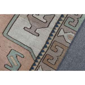 Alfombra Vintage, Alfombra Turca de 4.1x6.3 pies, Alfombra Marroquí de Lana Azul Marrón - Product Image 5