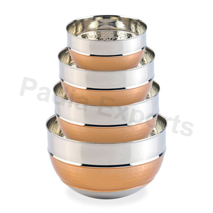 Ensemble de bols classiques en métal pour le service et l'affichage d'ustensiles colorés - Product Image 1