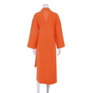 Robe haut de gamme pour femme Serviette de bain en soie douce doublée éponge Peignoir à col en V avec tricot de laine Thermique d'hiver avec logo avant - Product Image 6