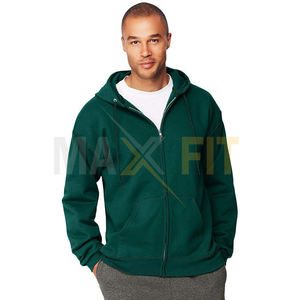 Sweat à capuche 100% coton unisexe grande taille fermeture éclair confortable respirant col à capuche uni motif solide chaleur hivernale - Product Image 6