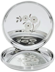 Juego de platos de placa de acero inoxidable redondo sostenible de 12 pulgadas Metal ecológico pulido para fiestas - Product Image 5