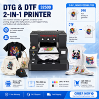 Printer A3 DTF DTG 3250D Pro XP600 32x50cm Direct to Garment Printer Kaos T-Shirt Tinta Putih Platform Vakum Usaha Kecil
