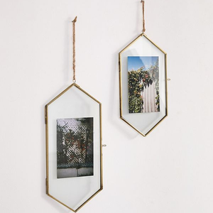 Vintage Style Metal & Glass Picture <b>Frame</b> With Chain for <b>Photos</b> Hanging Art Custom Size Glass Hanging <b>Photo</b> <b>Frame</b> in <b>Gold</b> Colour - Product Image 3