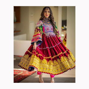 Offre Spéciale de haute qualité Vintage Kuchi robe Afghan Kuchi Salwar Kameez fabriqué à partir de tissu de coton de soie - Product Image 4