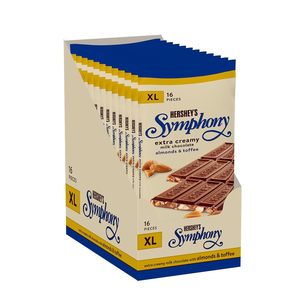 HERSHEY'S SYMPHONY Chocolate Almond Toffee XL, Barras de Chocolate, 4.25 oz (16 Piezas, Paquete de 12) - Product Image 1