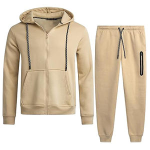 Conjunto de 2 piezas de chándal de manga larga con capucha de Jacquard para hombre, pantalones de chándal para correr, chándal - Product Image 1