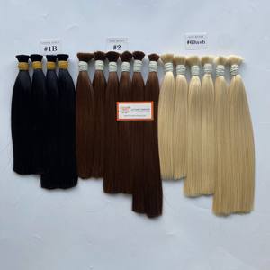 Caliente 100g a granel recto cutícula alineada cabello vietnamita tupé estilo ondulado extensiones a precio al por mayor paquetes Genius Weft - Product Image 3