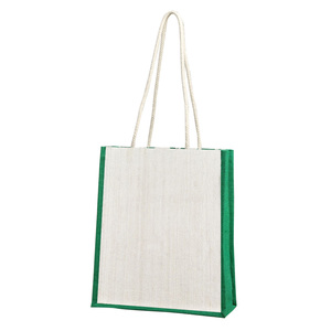 Bolsas de compras de yute impresas a la moda con bolsillo exterior de patrón personalizado Hecho en West Bengal India-Precio competitivo - Product Image 6