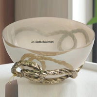 Bol décoratif pour la maison de style japonais moderne en aluminium plaqué or en métal verre pour table à manger article de cadeau gratuit