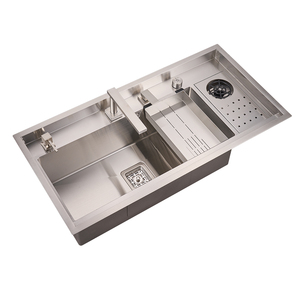 <span class=keywords><strong>Tik</strong></span> <span class=keywords><strong>Tok</strong></span> Tendances Évier fait à la main 100*50cm Conception dissimulée avec accessoires en SUS 304/201 - Product Image 1