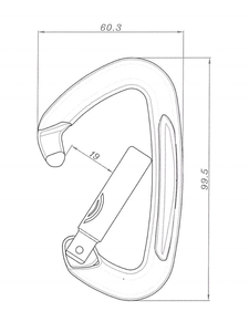Mousqueton de porte droit en alliage d'aluminium YAC035BK avec finition anodisée - Product Image 3