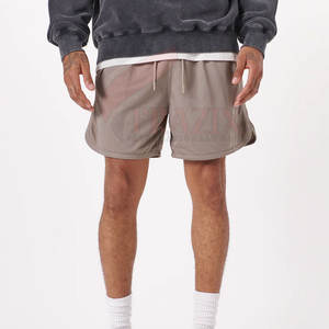 Pantalones Cortos Deportivos de Verano para Hombre, de Alta Calidad, Diseño de Malla Informal, Cierre Elástico Medio, Patrón Sólido, Secado Rápido, Tela Lisa Teñida, para Adultos - Product Image 4