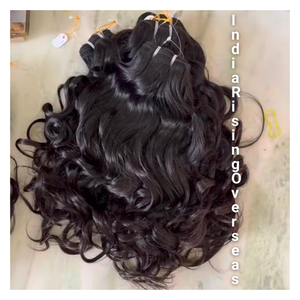 Máquina de doble trama cruda natural rizado sin procesar cutículas alineadas sin enredos extensiones de cabello humano indio al por mayor - Product Image 2