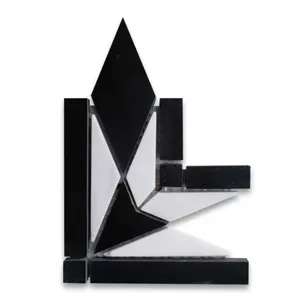 B0007CP คลาสสิก Nero หินอ่อนโมเสคชายแดนสำหรับห้องน้ำ4.6x4.6กระเบื้องเคลือบมันสำหรับพื้นภายในและผนัง - Product Image 1