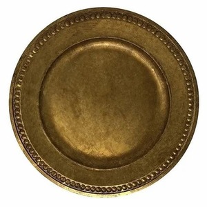 Plaque de chargeur design ronde de forme personnalisée Plaque de chargeur métal cuivre Plaque de chargeur ronde martelée en métal - Product Image 2