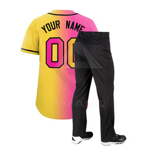 High Quality Oversized <b>Baseball</b> Uniform 100% Polyester V-neck Quick Dry Customizable Team Wear <b>Sets</b> - Product Image 2