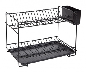 Piccolo sottopiatti in acciaio inox per 18 piatti, nero, 38,5x25x28 cm (Sauvic 89024) - Product Image 1