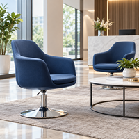 Tabouret de bar moderne en tissu pivotant avec siège rembourré confortable pour café, restaurant, îlot de cuisine