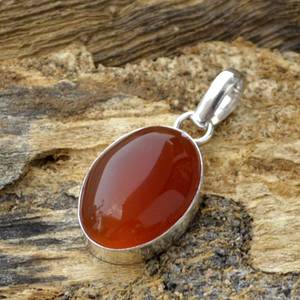 คาร์เนเลี่ยนทรงไข่คาร์เนเลียนสีแดงธรรมชาติ925แข็งจี้เงินแท้จี้ดีไซเนอร์ขายส่งเครื่องประดับสำหรับผู้หญิง - Product Image 5