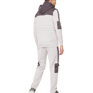 Color sólido Casual Moda Dos piezas Hombres Fleece Jogging Suit Oversized Custom Made Apparel Ropa Hombres Fleece Jogging Suit - Product Image 3