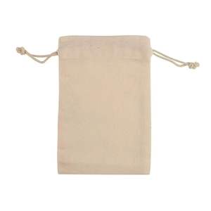 Eco-Friendly 100% Cotton <b>Drawstring</b> Pouches Reusable Gift Wrapping Travel DIY Storage Fabric Bags Bulk Wholesale Supplies - Product Image 1